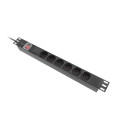 POWER DISTRIBUTION UNIT (PDU) 19" LANBERG 1U 16A 2M 6X SCHUKO OUTLETS BLACK