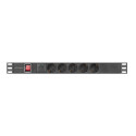 POWER DISTRIBUTION UNIT (PDU) 19" LANBERG 1U 16A 2M 5X SCHUKO OUTLETS BLACK