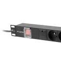 POWER DISTRIBUTION UNIT (PDU) 19" LANBERG 1U 16A 2M 5X FRENCH OUTLETS BLACK