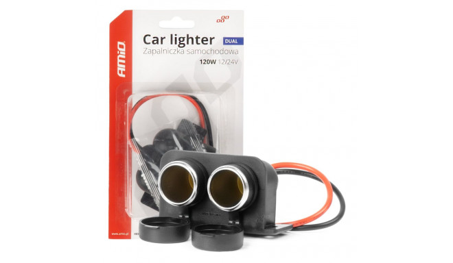 hermeetiline topelt auto sigaretisüütaja pesa 12v 24v amio-04130