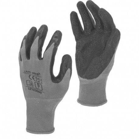Rękawice lateks szaro-czarne l212311p, 12 par, "11",ce,lahti