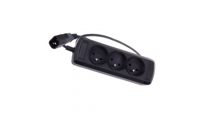 NATEC NSP-0517 Natec Power Strip 3 SOCKETS for UPS System (IEC CONNECTOR) 0.6m, black
