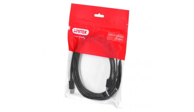 USB Cable - UNITEK Y-C420GBK 3m USB 2.0 A to B Black