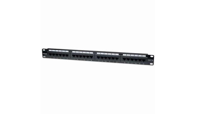 Intellinet Patch Panel, Cat6, UTP, 24-Port, 1U, Black