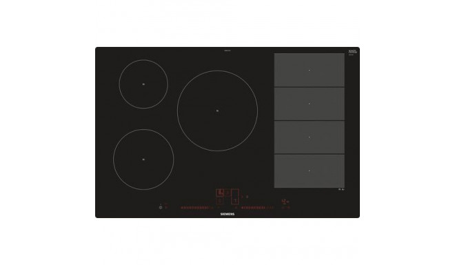 Siemens EX801LVC1E hob Black, Stainless steel Built-in Zone induction hob 5 zone(s)