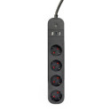 Gembird TSL-PS-S4U-01 Smart power strip 4 AC outlet(s) Type E 1.5 m 3 3680 W Black