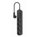 Gembird TSL-PS-S4U-01 Smart power strip 4 AC outlet(s) Type E 1.5 m 3 3680 W Black