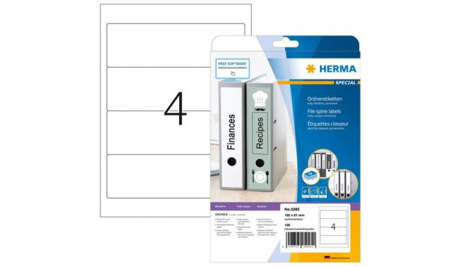 HERMA File labels A4 192x61 mm white paper matt opaque 100 pcs.