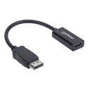 Manhattan DisplayPort 1.1 to HDMI Adapter Cable, 1080p@60Hz, Male to Female, Black, DP With Latch, N