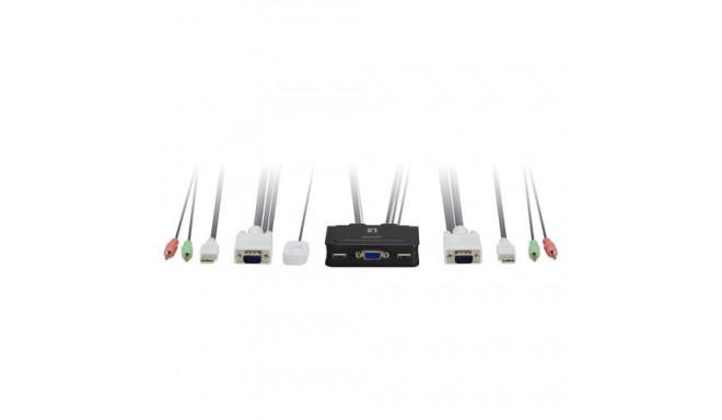 LevelOne 2-Port USB VGA Cable KVM Switch, audio support