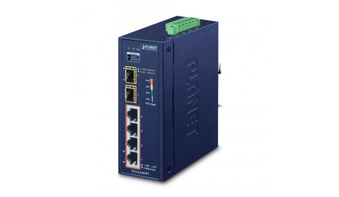 PLANET IGS-624HPT network switch Unmanaged Gigabit Ethernet (10/100/1000) Power over Ethernet (PoE) 