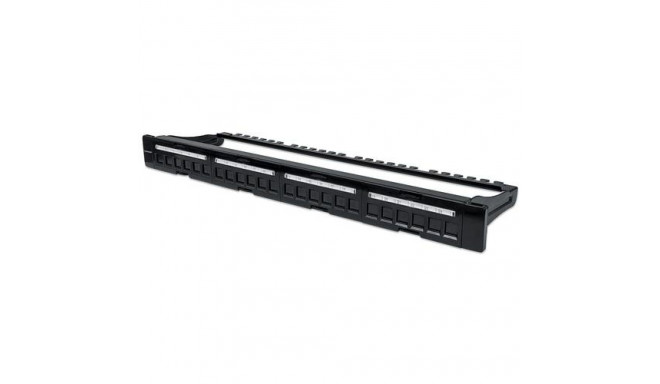 Intellinet Patch Panel, Blank, 1U, 24-Port, Black