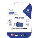 Verbatim Dual - USB 3.0 Drive 32 GB - USB-C / USB-A - Blue