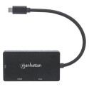 Manhattan USB-C Dock/Hub, Ports (x3): DVI-I, HDMI and VGA Ports, Note: Only One Port can be used at 