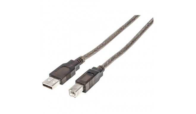 Manhattan USB-A to USB-B Cable, 15m, Male to Male, Active, Black, 480 Mbps (USB 2.0), Built-in Chips