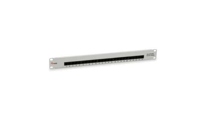 Equip 25-Port Cat.3 RJ45 ISDN Patch Panel, Light Grey