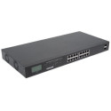 Intellinet 16-Port Gigabit Ethernet PoE+ Switch with 2 SFP Ports, LCD Display, IEEE 802.3at/af Power