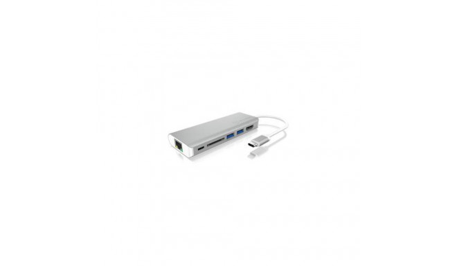 ICY BOX IB-DK4034-CPD Wired USB 3.2 Gen 1 (3.1 Gen 1) Type-C Silver, White