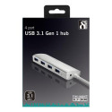 Deltaco UH-484 interface hub USB 3.2 Gen 1 (3.1 Gen 1) Type-A 5000 Mbit/s Silver