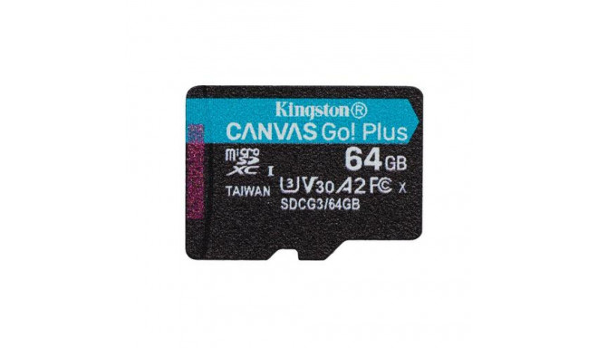 Kingston Technology 64GB microSDXC Canvas Go Plus 170R A2 U3 V30 Single Pack w/o ADP