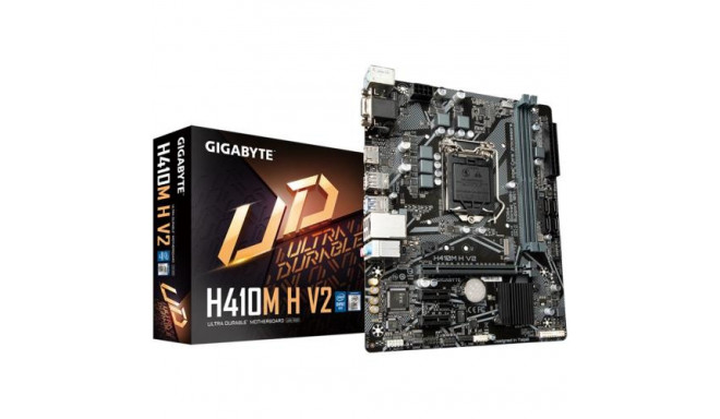 GIGABYTE H410M H V2 Motherboard - Supports Intel Core 10th CPUs, up to 2933MHz DDR4 (OC), 1xPCIe 3.0
