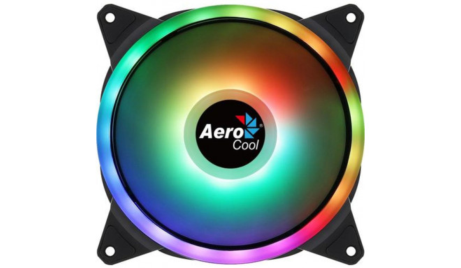 Aerocool DUO14 PC Fan 14cm ARGB LED Dual Ring Antivibration 6 Pins Black