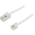 Deltaco DEL-1701 telephone cable 1 m White