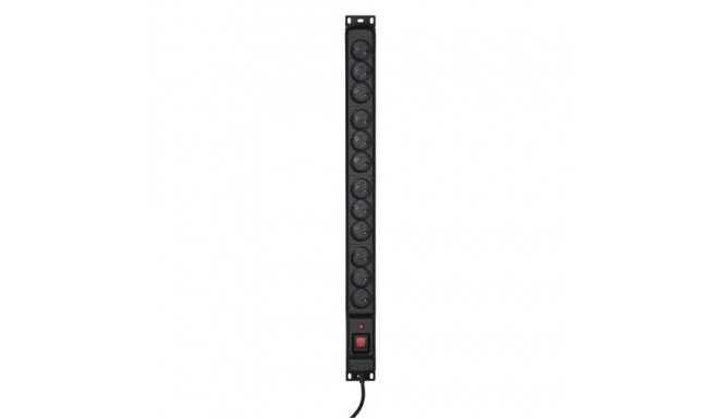 Activejet COMBO 12 socket power strip 1,5m black