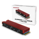 Axagon CLR-M2 computer cooling system M.2 NVMe SSD, Solid-state drive Heatsink/Radiatior Black, Red 