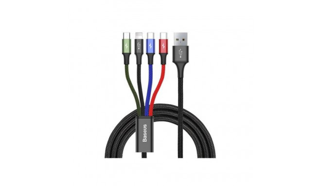Baseus CA1T4-B01 mobile phone cable Black 1.2 m USB A Lightning + micro-USB B + USB C