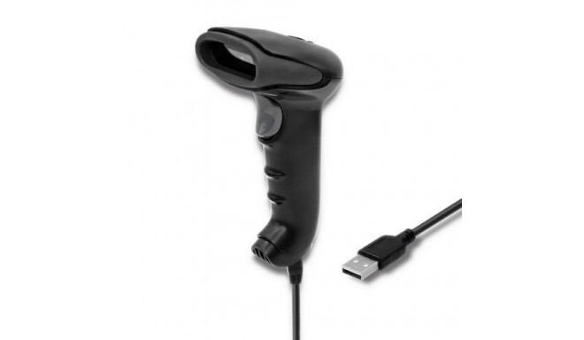 Qoltec 50866 barcode reader Handheld bar code reader 1D Laser Black