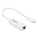 Manhattan USB-C to Gigabit (10/100/1000 Mbps) Network Adapter, White, Equivalent to US1GC30W, suppor