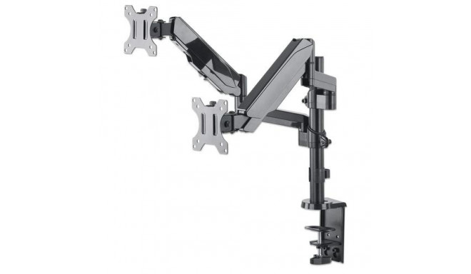 Manhattan TV &amp; Monitor Mount, Desk, Full Motion (Gas Spring), 2 screens, Screen Sizes: 10-27