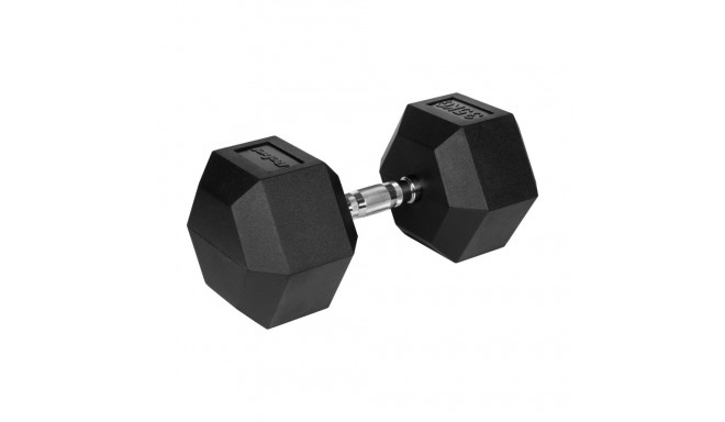 Rubberized cast iron dumbbell HEX 35 kg REBEL ACTIVE