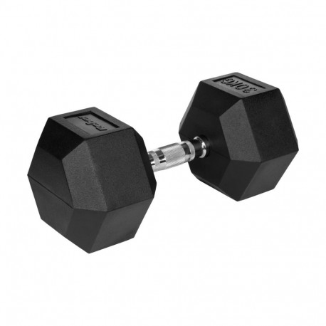Rubberized cast iron dumbbell HEX 30 kg REBEL ACTIVE