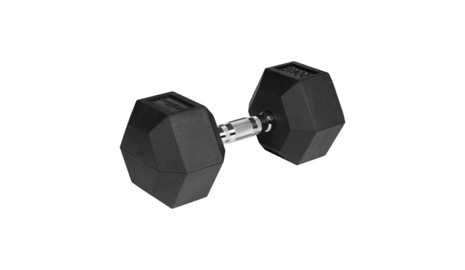 Kummiga kaetud malmhantel HEX 20 kg REBEL ACTIVE