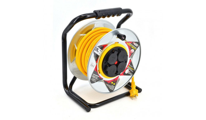 AW EXTENSION CABLE DRUM METAL 30m 3x2.5mmYELLOW HEAVY DUTY 16A / 3680W / IP44