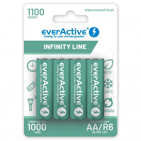 taaslaetavad akud everActive Ni-MH R6 AA 1100 mAh Infinity Line – 4 tk