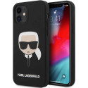 Karl Lagerfeld KLHCP12SSLKHBK iPhone 12 mini 5.4" black/black hardcase Silicone Karl`s Head