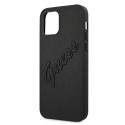 Guess GUHCP12LRSAVSBK iPhone 12 Pro Max 6.7" Must/Must Raske Kest Saffiano Vintage Script