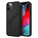Guess GUHCP12LRSAVSBK iPhone 12 Pro Max 6.7" black/black hardcase Saffiano Vintage Script