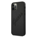 Guess GUHCP12LRSAVSBK iPhone 12 Pro Max 6.7" Must/Must Raske Kest Saffiano Vintage Script