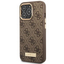 Guess GUHMP14LU4GPRW iPhone 14 Pro 6.1" brown/brown hard case 4G Logo Plate MagSafe