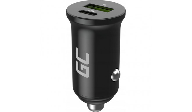 Green Cell GC CADM-GC-38AC - USB-laadija 38 W 1x USB-C USB-A must taskulamp GPS kõrvaklapid mobiilte