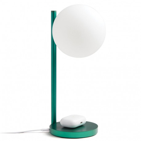 Lexon Bubble LED lamp koos 15W juhtmevaba laadijaga tume roheline LH70DG1