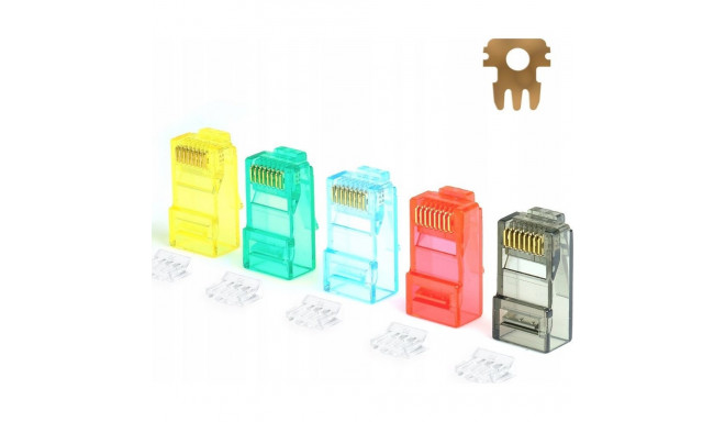 NetRack RJ45 UTP cat. 6 plug, stranded, Netrack, color MIX (100 pcs)