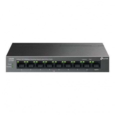 Switch no gestionable tp-link ls109p litewave 8p 10/100 poe+ sobremesa carcasa metal no rack