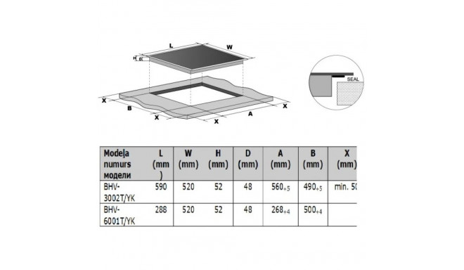 Built-in domino electric hob Berk BHV 3002 T/YK