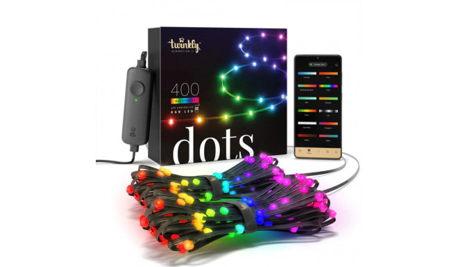 Twinkly Dots Smart LED 400 RGB, 20m, Black wire|Multicolor