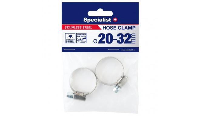 SPECIALIST+ stainless steel pl. clamp, 20-32 mm, 2 pcs.